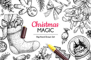 Christmas Hand Drawn Elements Set