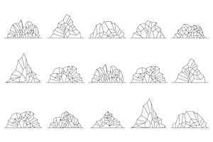set of abstract iceberg logo icon, a Branding & Logo Template by Pyruos ID