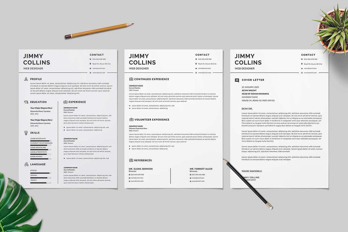 Modern CV Resume Design, a Resume Template by Graphic Template (Photo 1 of 4)