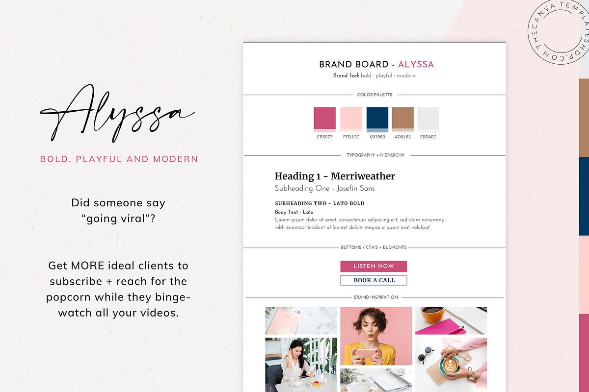 Alyssa YouTube Canva Templates, a Social Media Template by The Canva Template Shop (Photo 6 of 6)