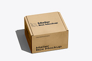 Square Kraft Mailer Box Mockup Set, a Packaging Mockup by pixelmock (Thumbnail 8 of 16)