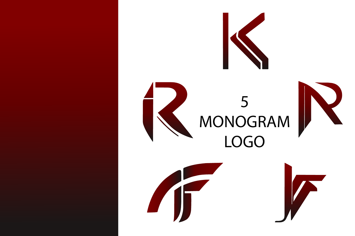 5 Modern Monogram Logos, a Branding & Logo Template by HE Studio (Photo 1 of 6)