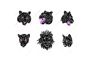 Wild cats line art, an Animal Illustration by OlgaSoi007 (Thumbnail 3 of 8)