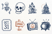 Vintage Halloween Clipart PNG Doodle, a Seasonal Illustration by SugarCloudStudioArt (Thumbnail 4 of 6)