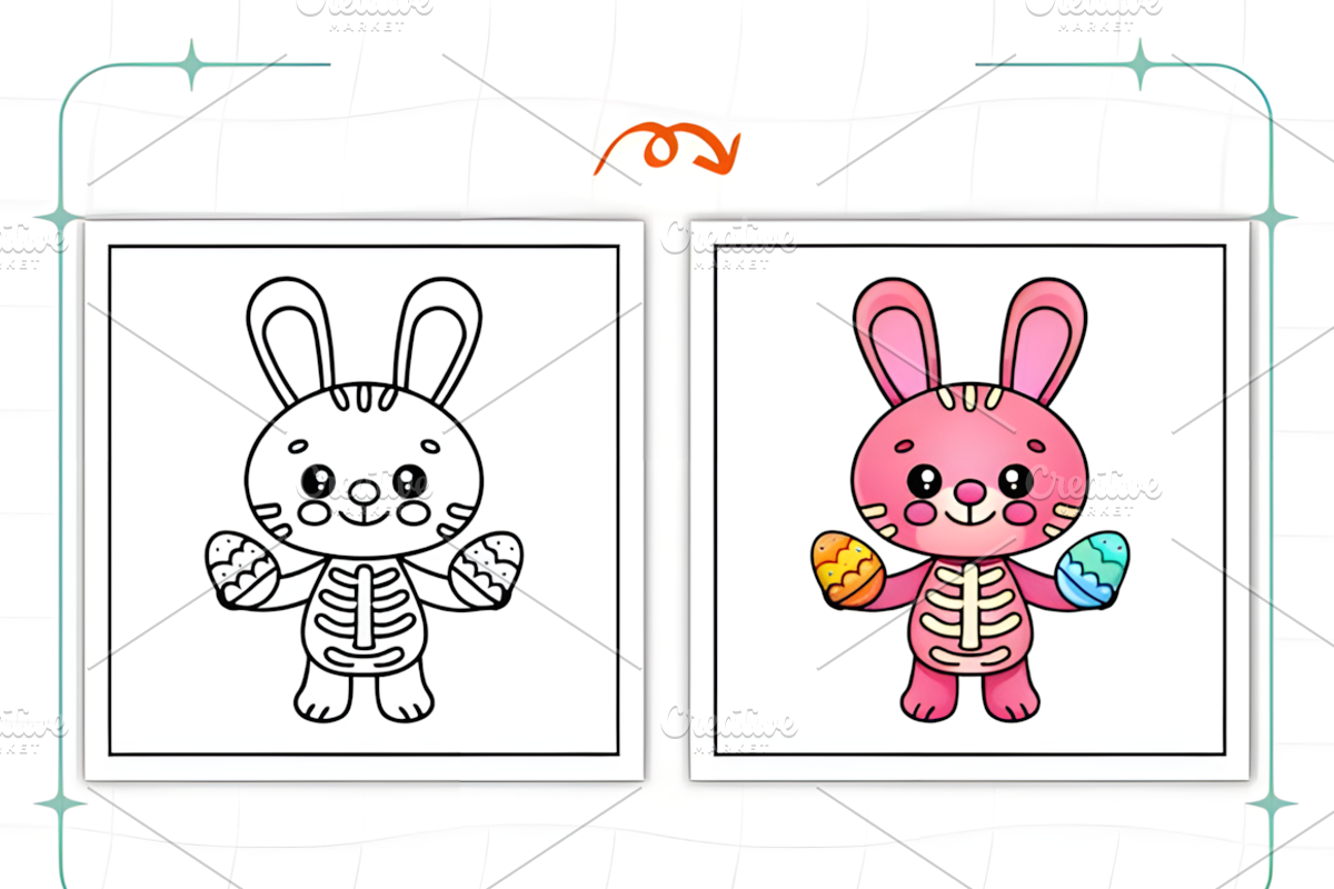Spooky Easter Coloring Pages, a Seasonal Illustration by Ink Gallery (Photo 8 of 9)