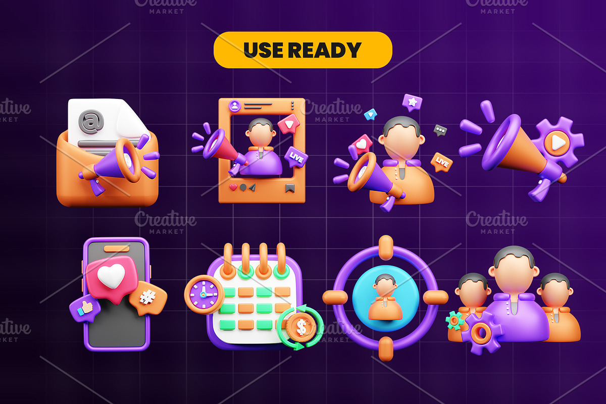 Marketing and Advertising 3d Icon, an Object 3D Model by Ui Stock (Photo 3 of 6)