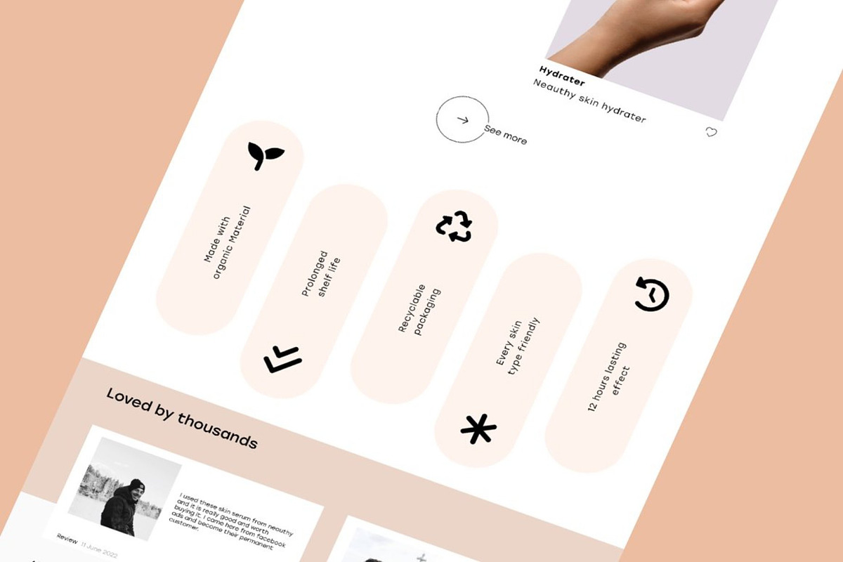 Neauthy - Cosmetic Landing Page, a Landing Page Template by Lumina_ui_ux202 (Photo 5 of 6)
