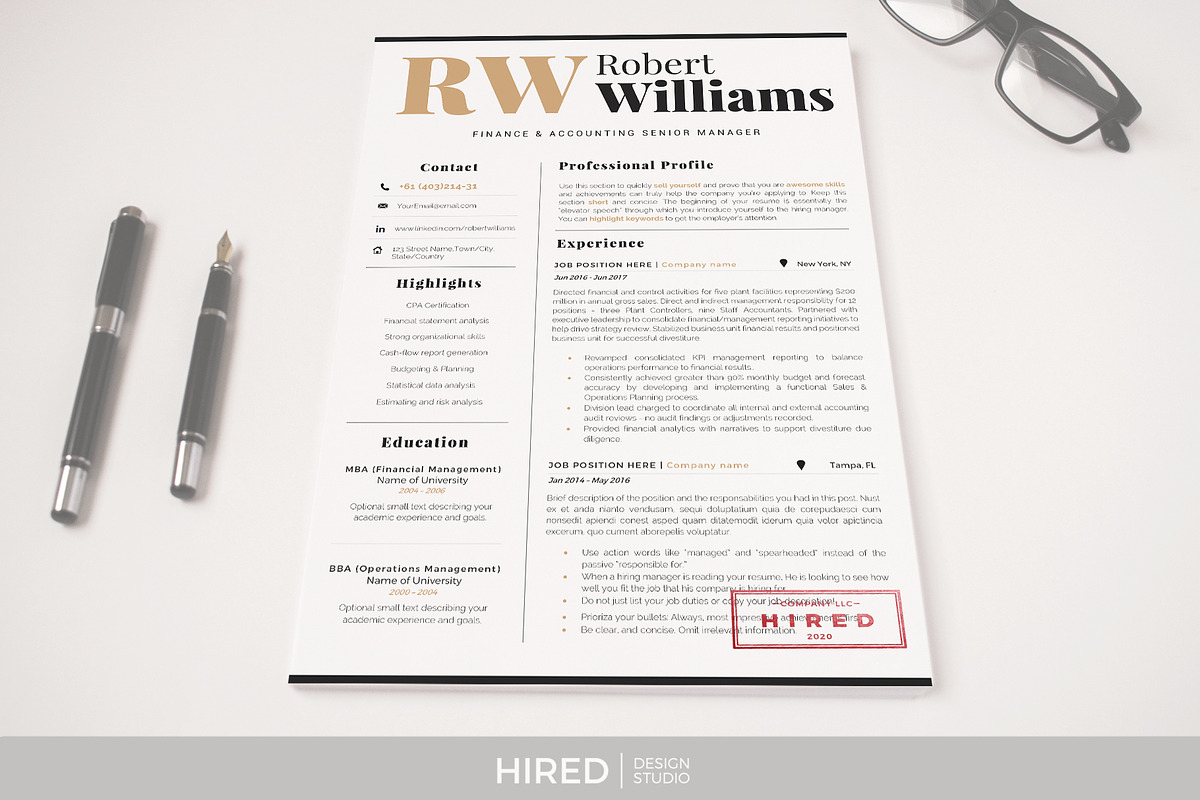 Accountant Sales Resume Cover Letter, a Resume Template by HIRED Design Studio (Photo 9 of 10)