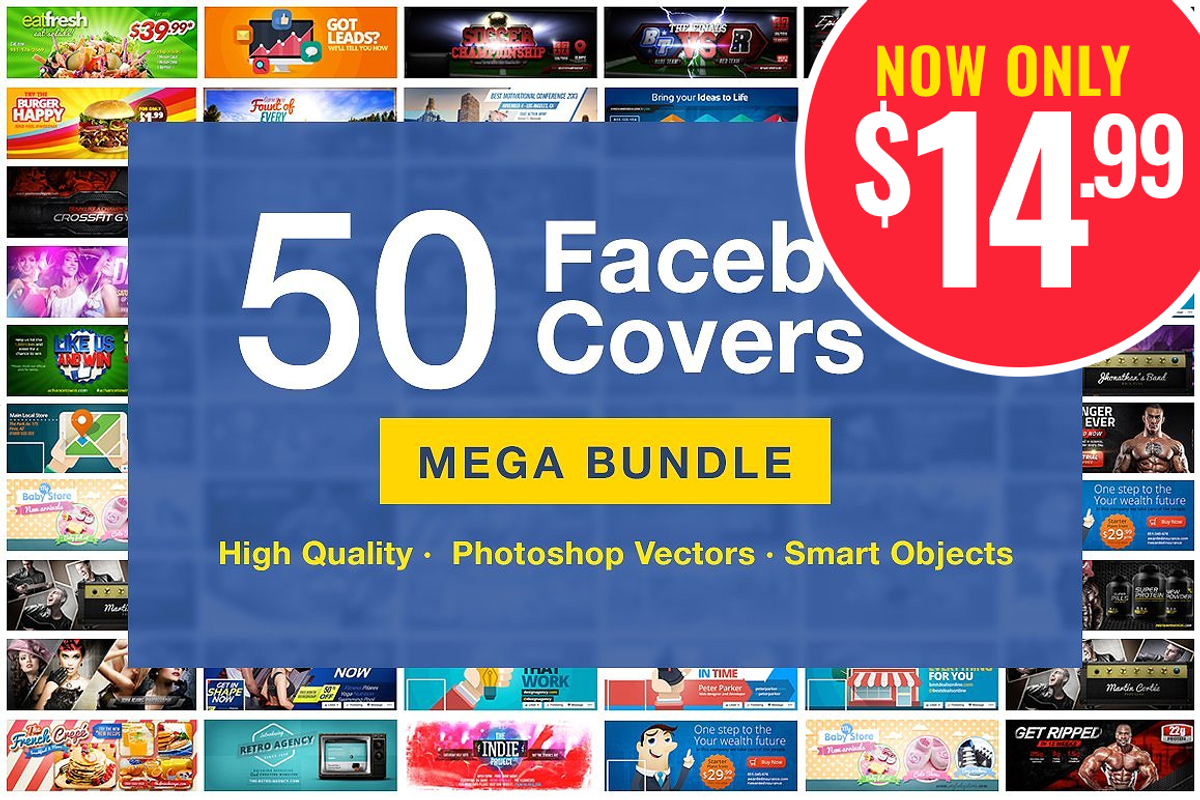 50 FB Covers Bundle, a Social Media Template by Asaelv Shop! (Photo 1 of 5)