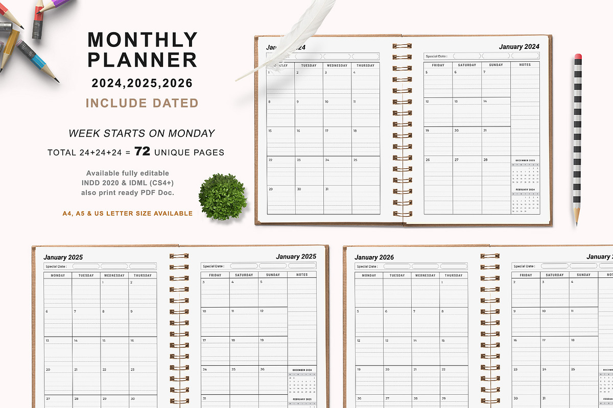 Ultimate Planner Bundle Pack 2024-26, a Stationery Template by ROJI CREATOR (Photo 6 of 9)