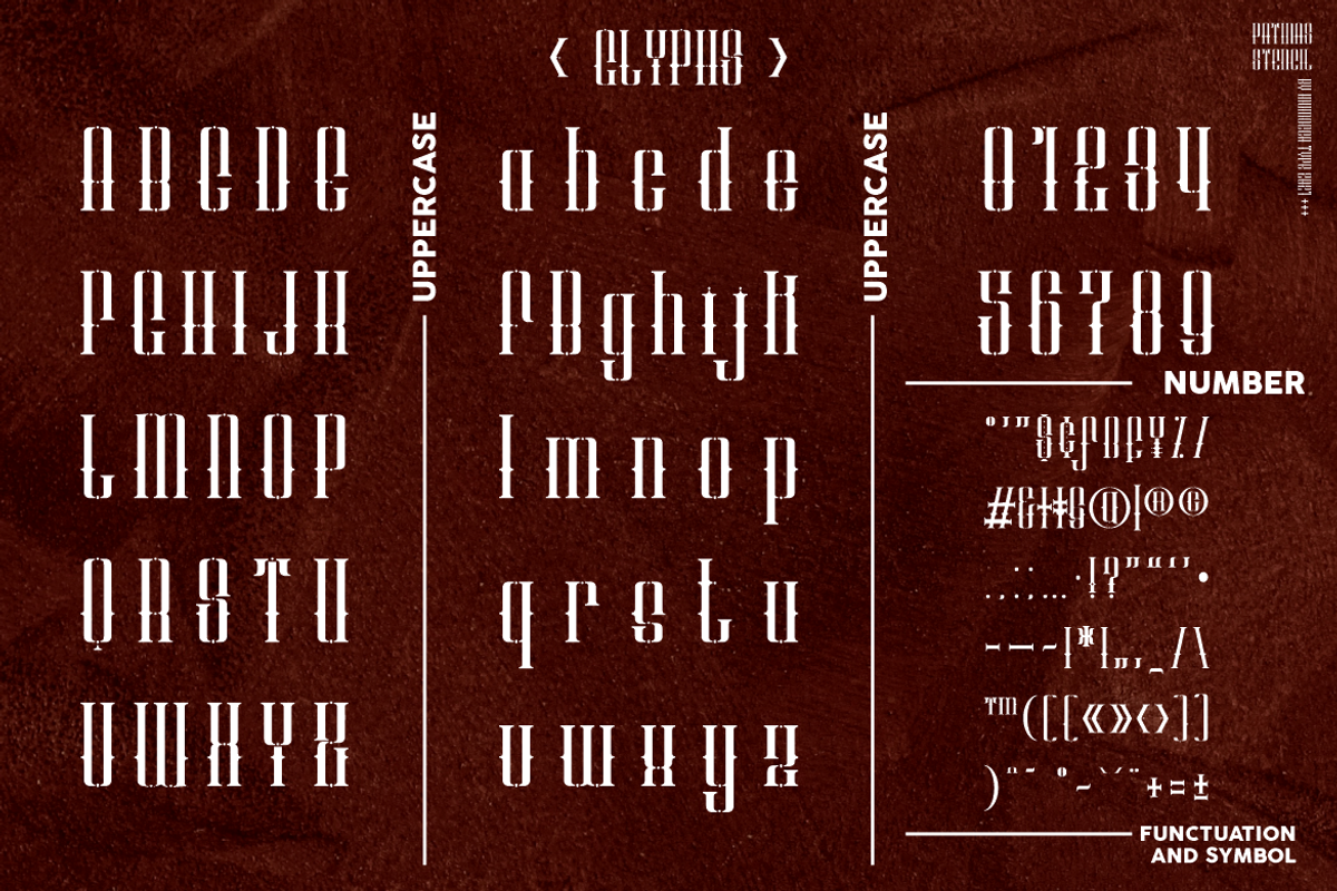 Patinas Stencil (Family Font), a Serif Font by inumocca_type (Photo 9 of 10)