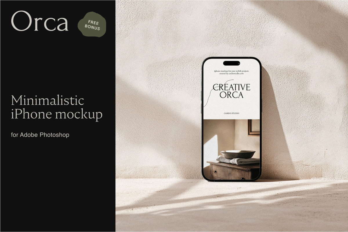 Minimalistic iPhone Mockup + Bonus, an iPhone Mockup by The Soft Voice (Photo 1 of 3)