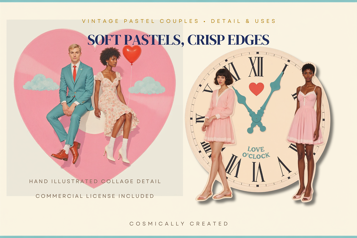 Vintage Pastel Couples Collage, an Object Graphic by Jakayla Digital Co (Photo 3 of 13)
