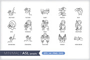 Minimal American Sign Language (ASL), an Outline Icon by Picture Window (Thumbnail 6 of 26)