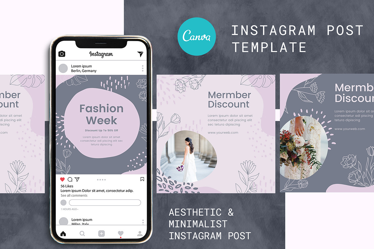 Canva Instagram Post Template Daisy, a Social Media Template by Lythcreative (Photo 2 of 5)