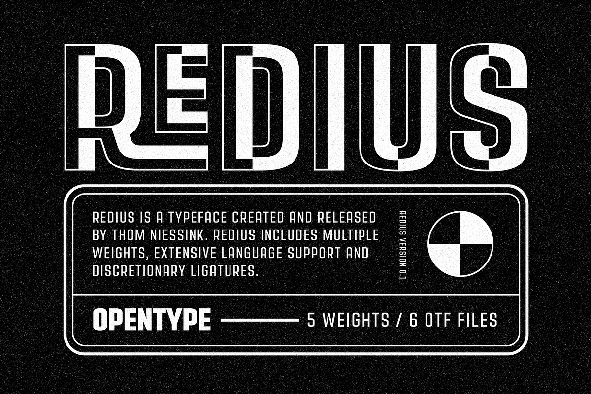 Redius - Typeface, a Sans Serif Font by Thom Niessink (Photo 1 of 7)