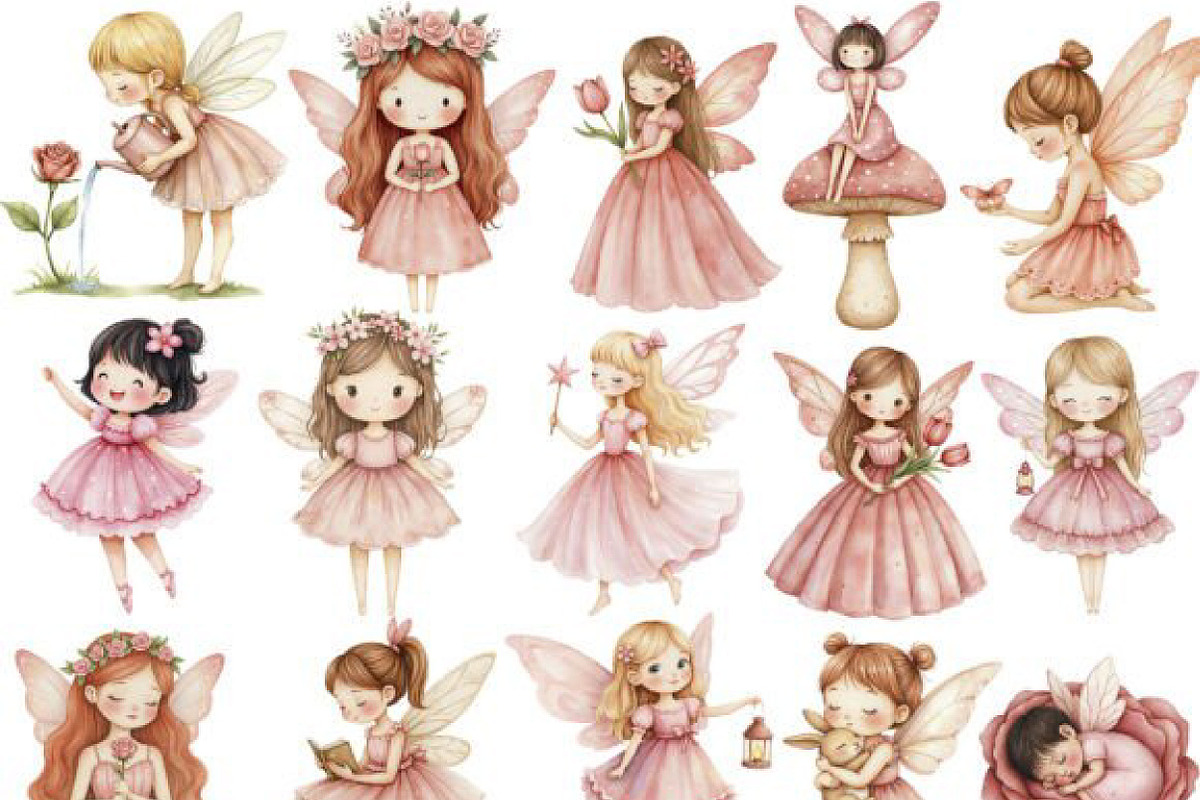 Watercolor Magical Garden Pink PNG, an Illustration by JackArt (Photo 4 of 8)