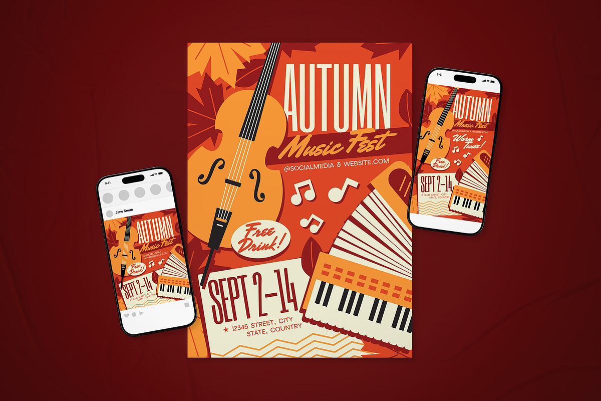 Autumn Music Festival Flyer Set, a Flyer Template by The Good Store (Photo 1 of 2)