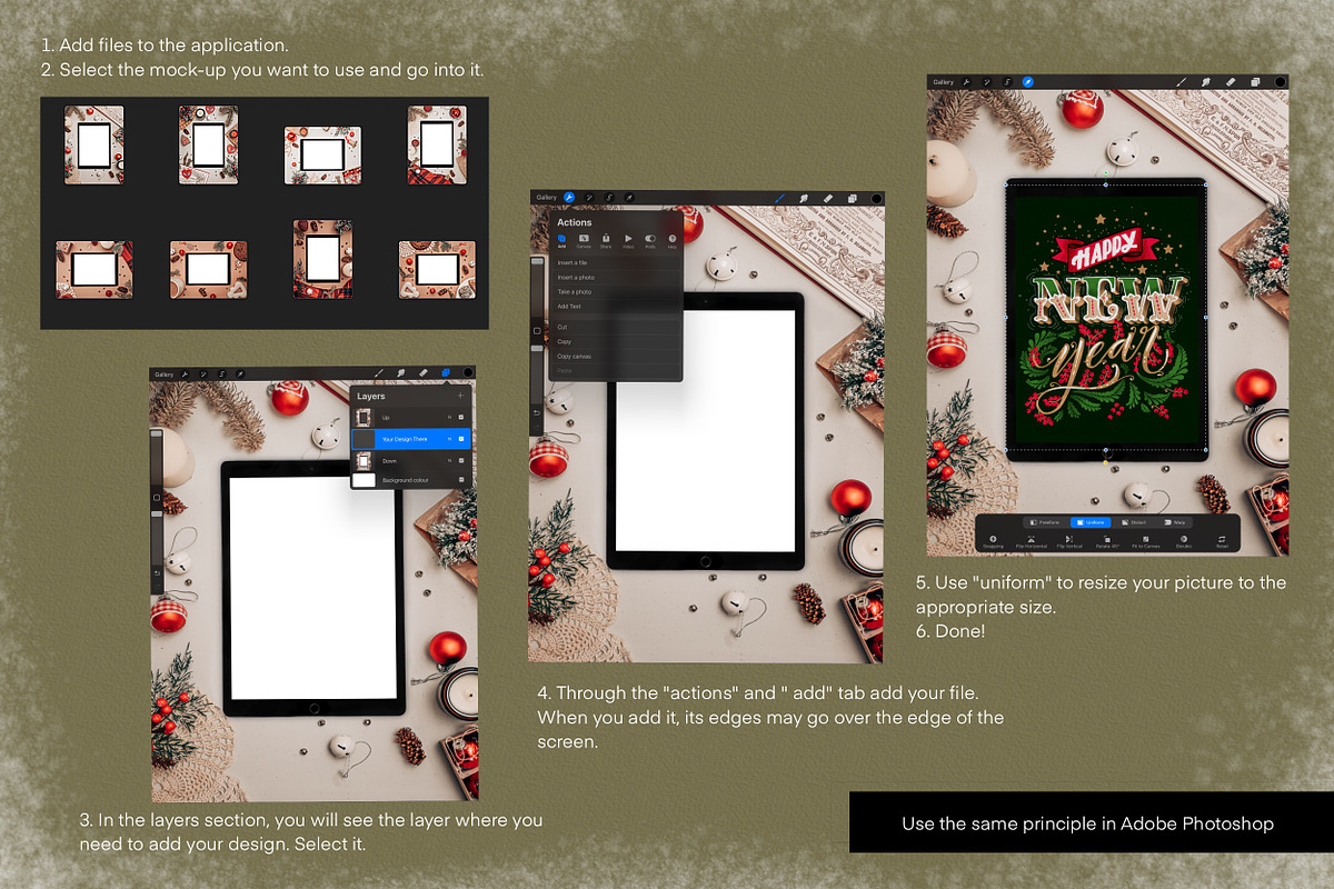 IPad Pro Christmas Photo Mockups, a Print Template by Letter Elfa Studio (Photo 4 of 10)