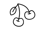 Cherries Line Icon, an Icon by Pexelpy (Thumbnail 1 of 2)