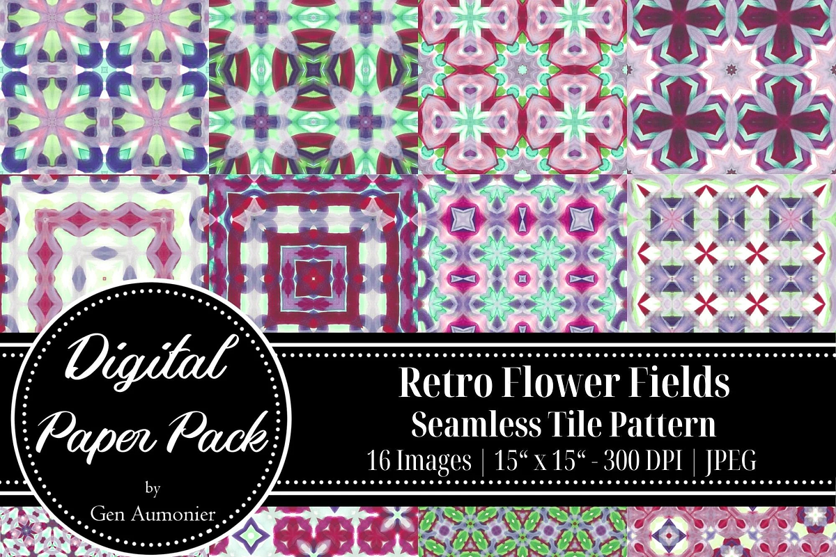 Retro Abstract Watercolor Patterns, a Pattern Graphic by Gen Aumonier (Photo 7 of 7)