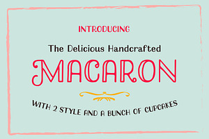 Macaron Handcrafted Typeface + Cakes