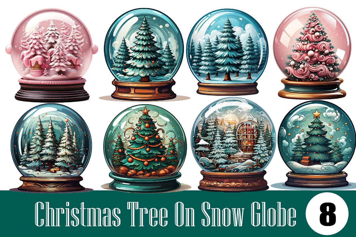Christmas Tree On Snow Globe, an Illustration by Wow Magic