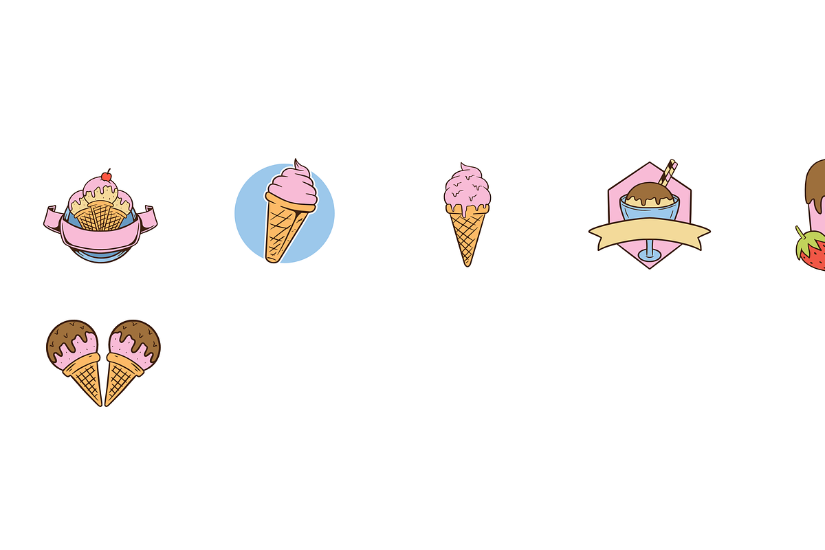 ice cream vector collection, an Object Graphic by nikagraphic