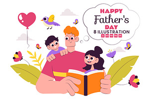 8 Happy Fathers Day Illustration, a Person Illustration by denayunebgt