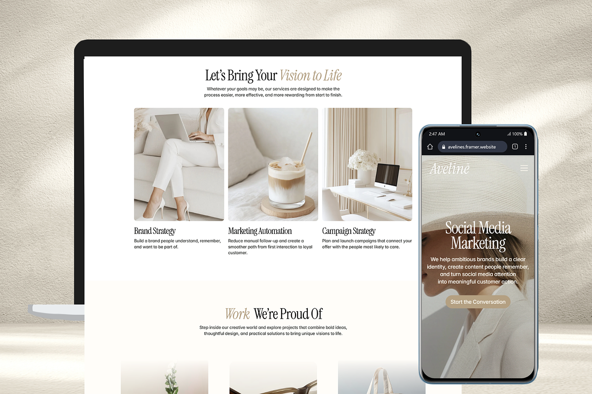 Feminine Framer Template for Coaches, a Landing Page Template by hridoywebdev (Photo 3 of 6)