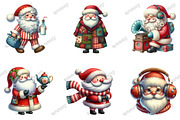 Quirky Whimsical Santas Clipart, an Illustration by designcity5 (Thumbnail 3 of 5)