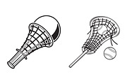 Lacrosse Stick and Ball Vectors, an Object Graphic by Billah Hub (Thumbnail 1 of 3)