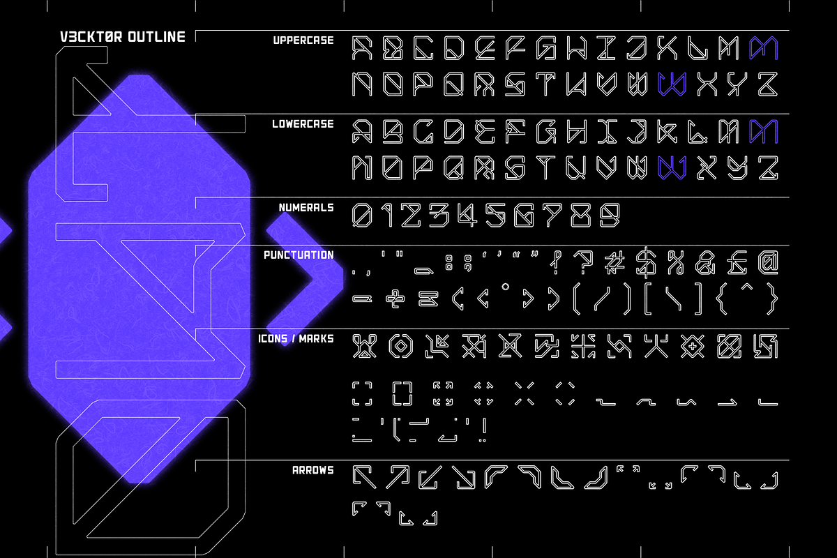 V3CKT0R Futuristic Typeface, a Font by Alex-Banks Type (Photo 4 of 6)