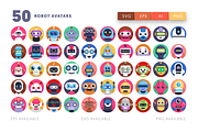 50 Cartoon Robot Avatar Icons Set, an Outline Icon by Dighital (Thumbnail 2 of 10)