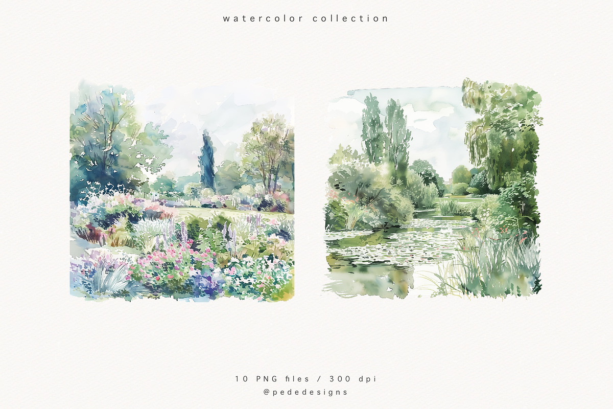 Monet's Garden, a Decorative Illustration by PeDe Designs (Photo 9 of 13)