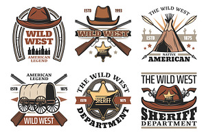 Wild West Symbols With Sheriff