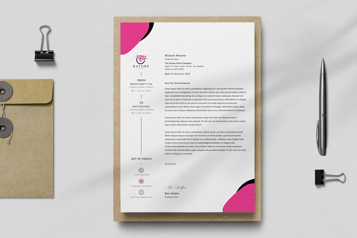 Letterhead Template, a Stationery Template by ResumeDevisers (Photo 2 of 6)