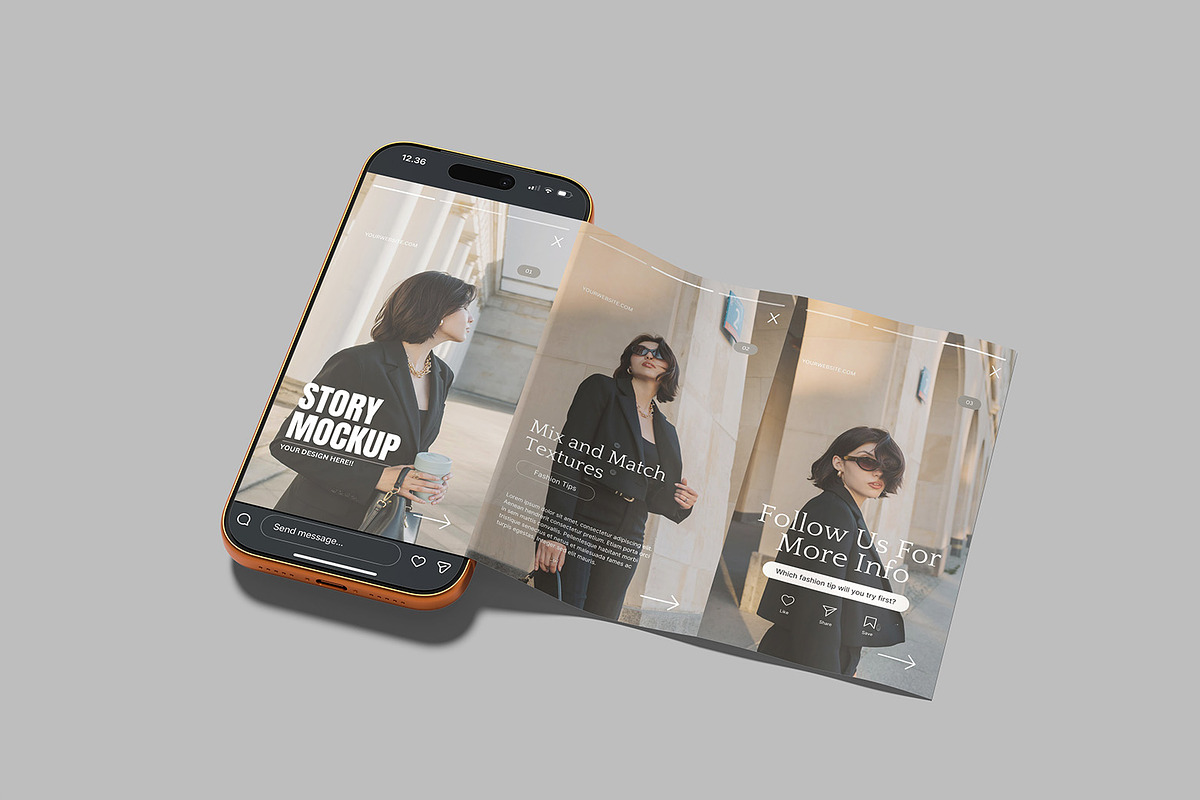 Instagram Story Mockup, an iPhone Mockup by graphicsecond (Photo 3 of 5)