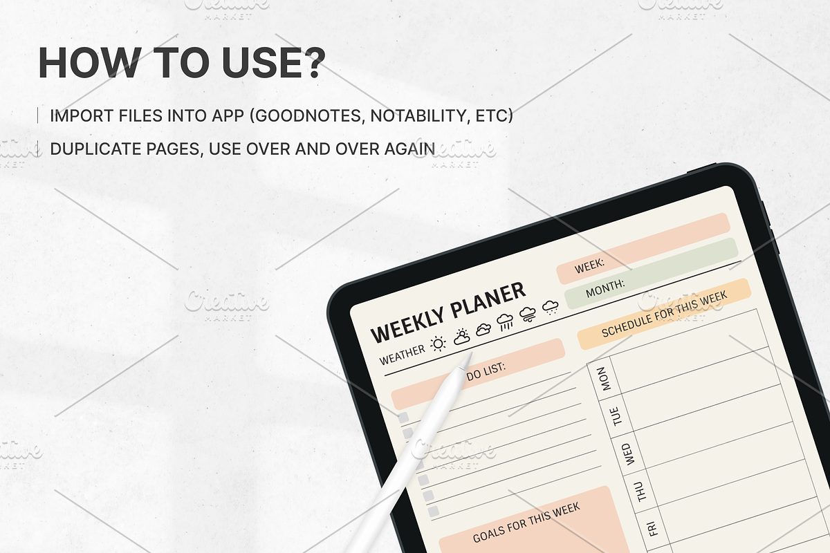Weekly Planner Printables Templates, a Templates & Theme by Digital_Mind (Photo 10 of 10)