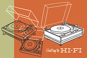 Record player illustrations, an Illustration by Serifs & Whiskey (Thumbnail 1 of 5)