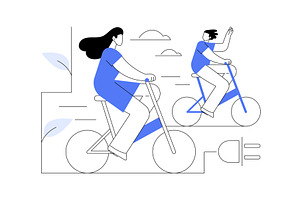 Electric bicycle abstract concept, an Illustration by Visual Generation