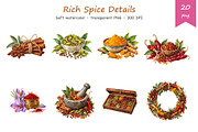 Watercolor Spices Clipart, a Food Illustration by BerryPieArt (Thumbnail 3 of 4)
