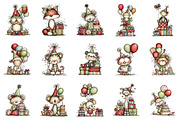 Whimsical Birthday Party Animals Cli, an Illustration by designcity5 (Thumbnail 3 of 5)
