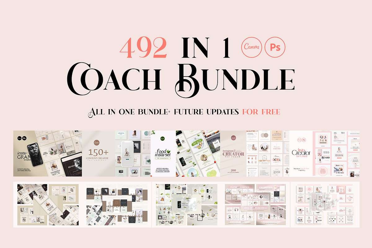 Coach Bundle 492 in 1 CANVA PS, a Social Media Template by goodesign (Photo 1 of 11)