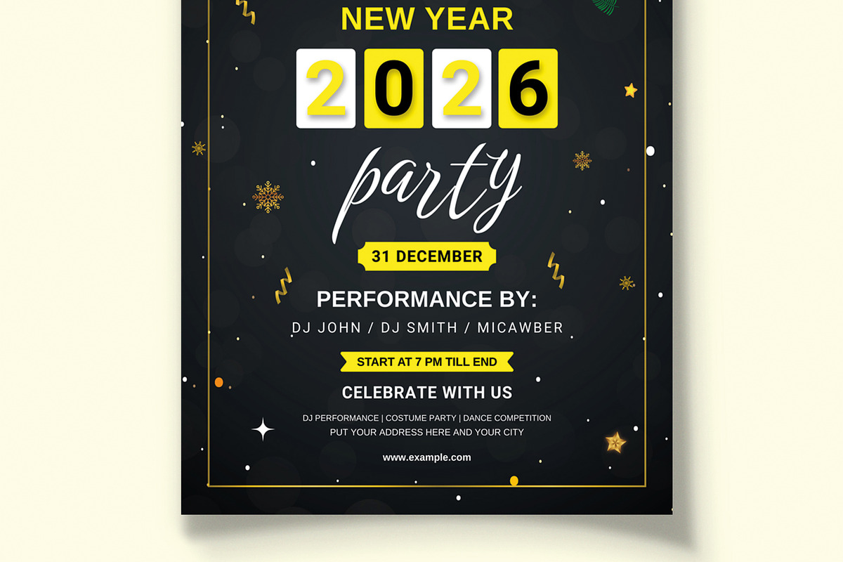 Happy New Flyer Layout, a Flyer Template by MightyDesign (Photo 3 of 8)