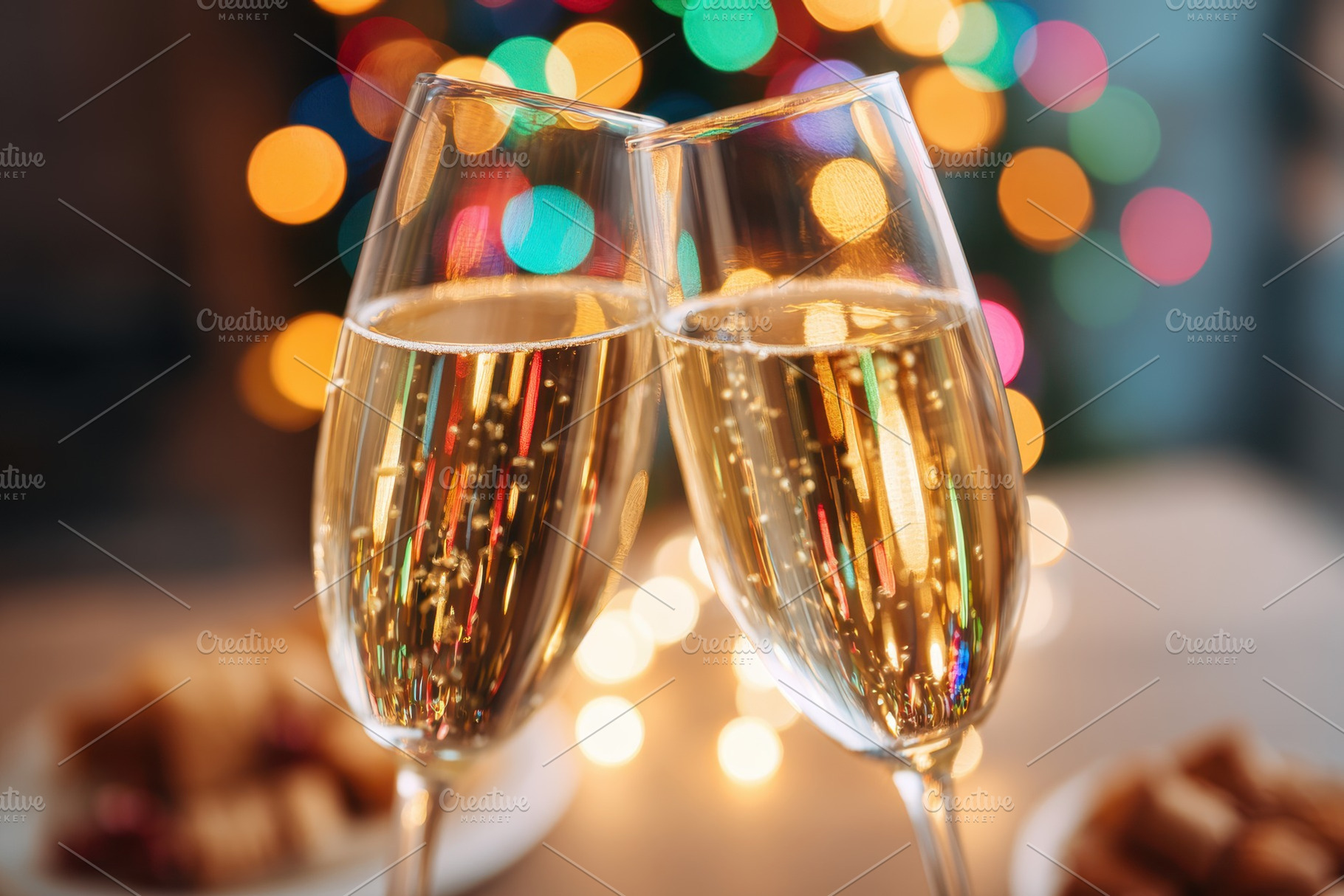Cheers to celebration with champagne glasses, a Food & Drink Photo by AlyaAnd