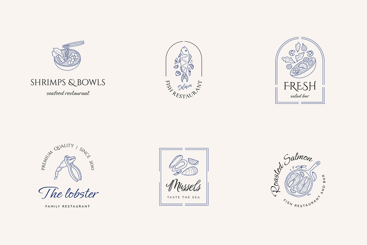 Seafood logo elements and templates, a Graphic by Vasylyka (Photo 8 of 15)