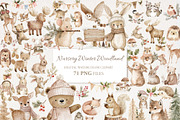 Winter Woodland Clipart 71 PNG, a Seasonal Illustration by EleSArtDesign (Thumbnail 1 of 4)