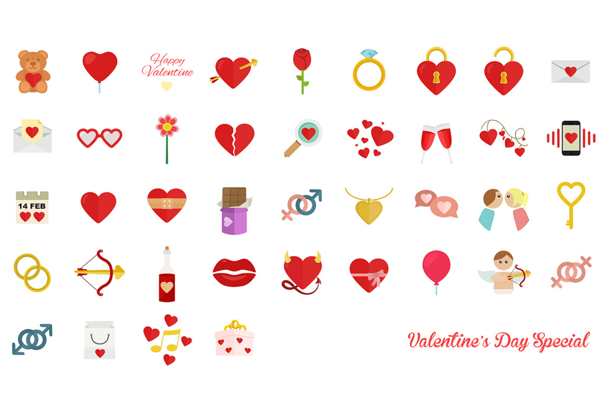 Valentine's Day Flat Icons, an Icon by Vectopus.com (Photo 3 of 3)