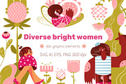 Diverse bright women, a Person Illustration by Vector Mystery (Thumbnail 1 of 9)